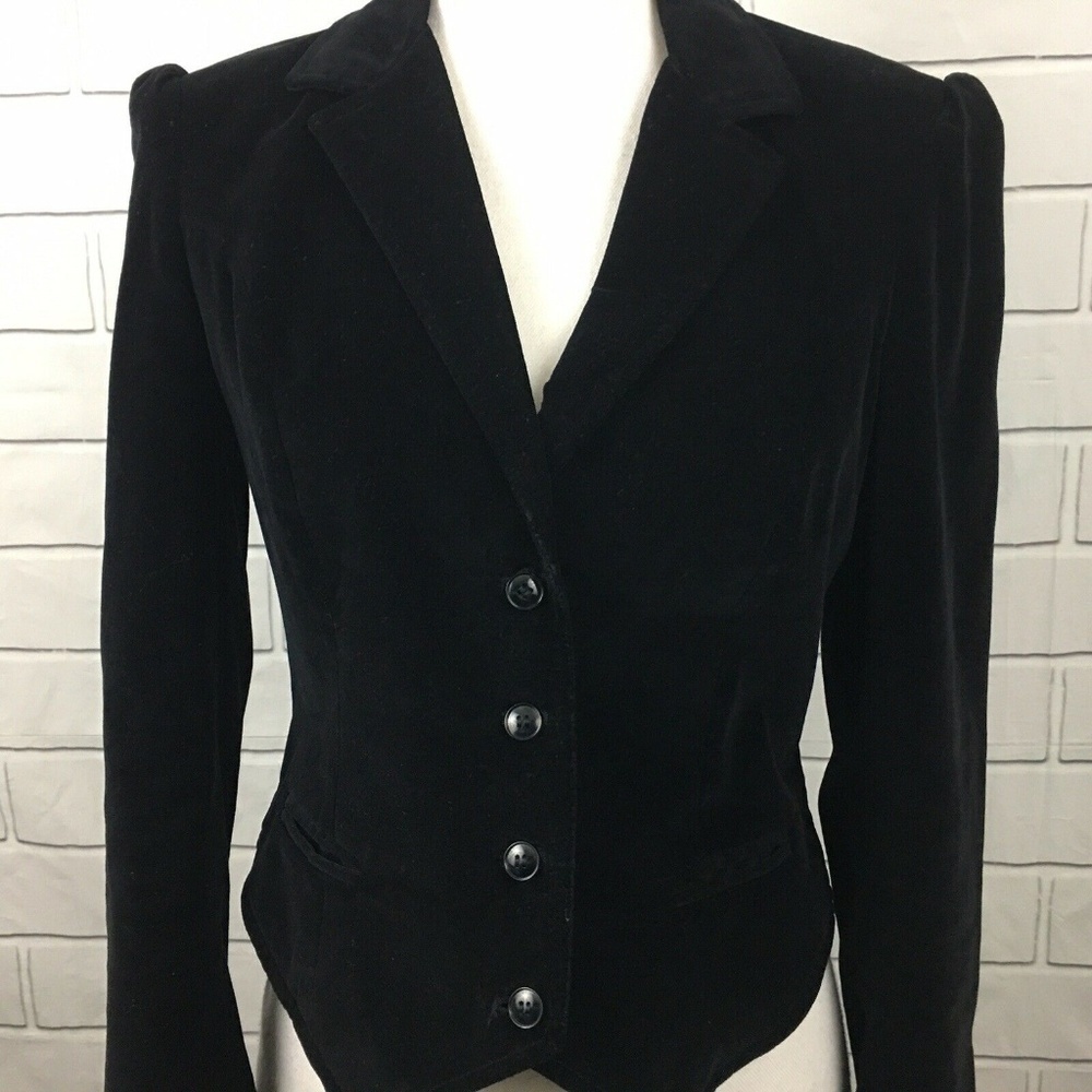 Present Co Womens Blazer Size 5 Black Velour